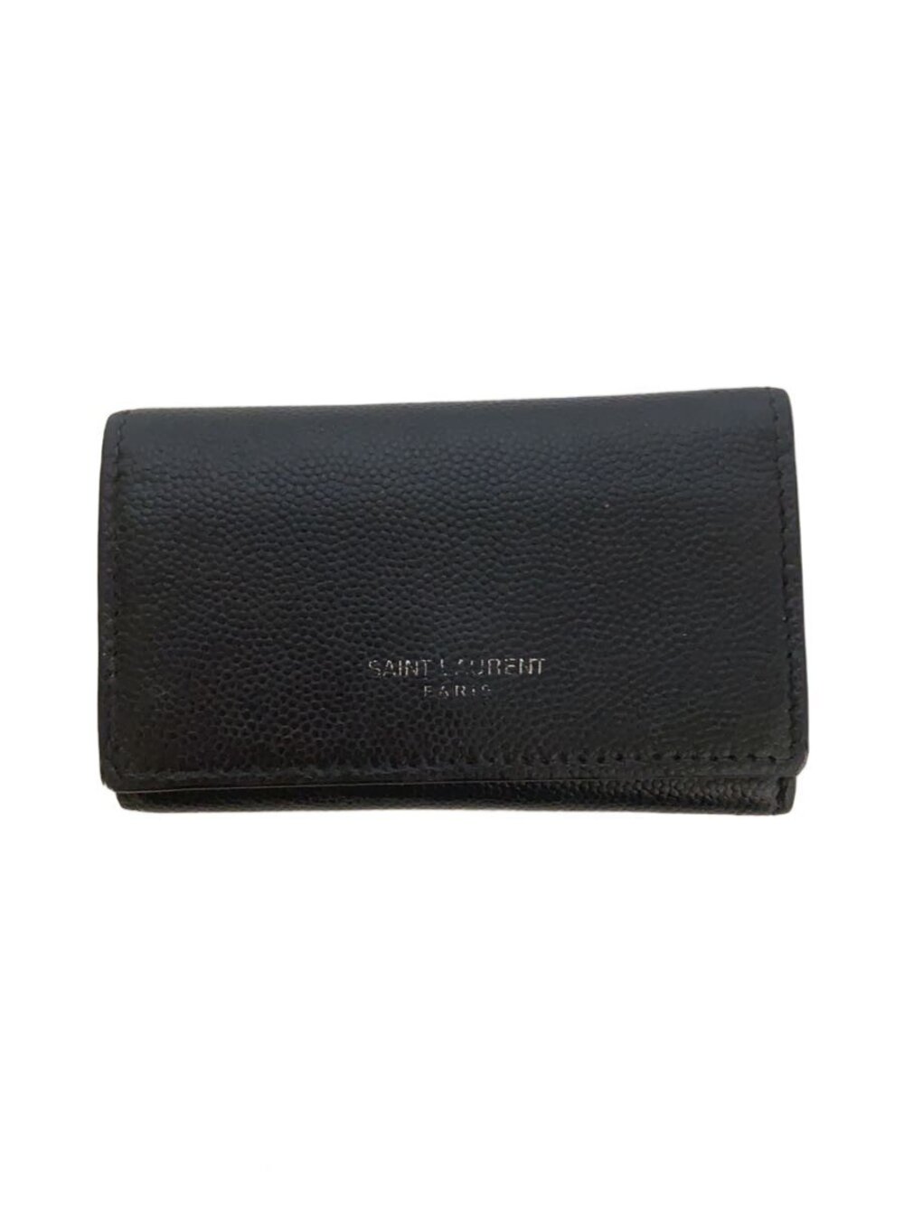 SAINT LAURENT Key Case Wallet leather black interior